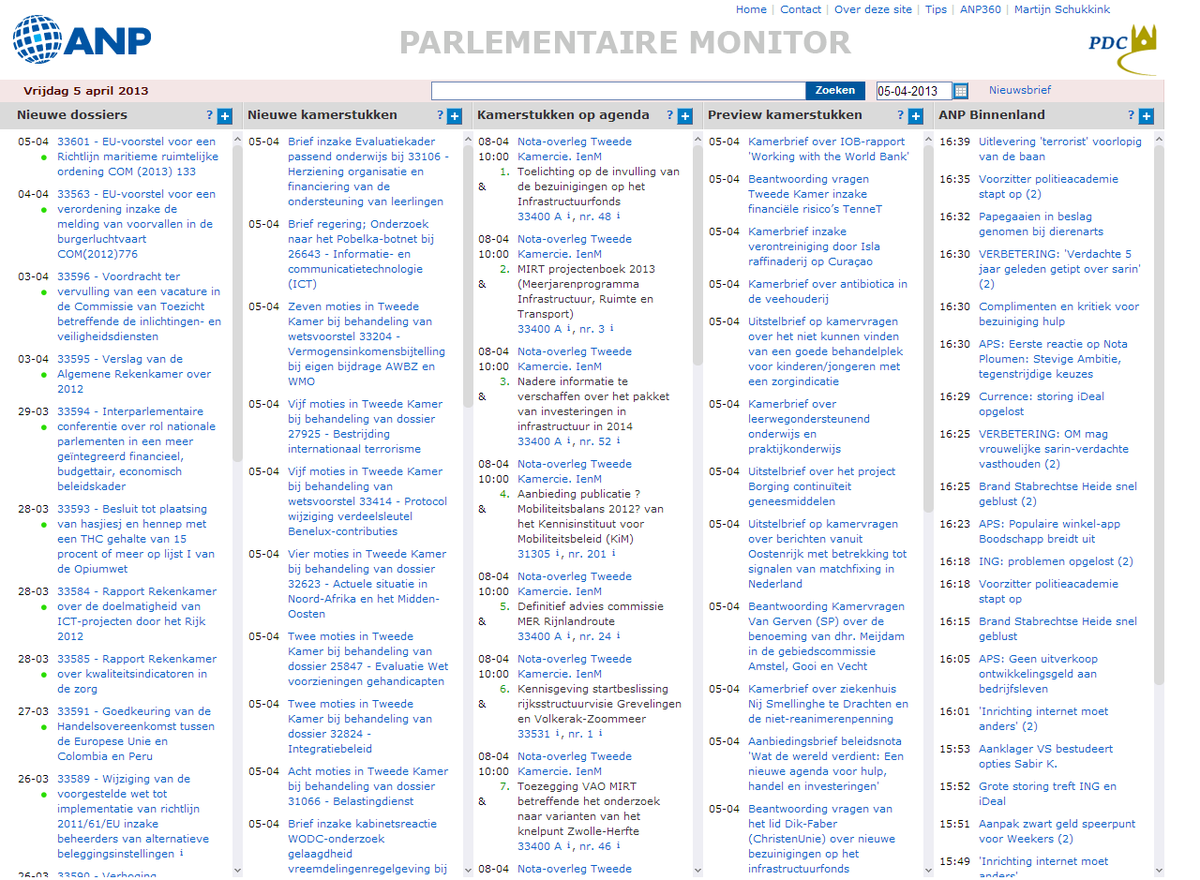 Screenshot Parlementaire Monitor2