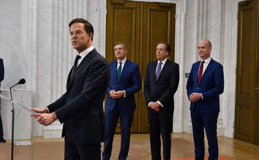 De fractievoorzitters van VVD, CDA, D66 en ChristenUnie geven een toelichting op het regeerakkoord