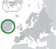 Locatie van Andorra op de kaart