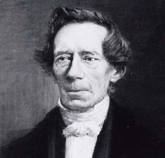 Een zwart-wit portretfoto van Johan Rudolf Thorbecke