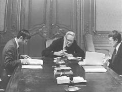 Informateur Van der Grinten met Van Agt (links) en Wiegel (rechts)